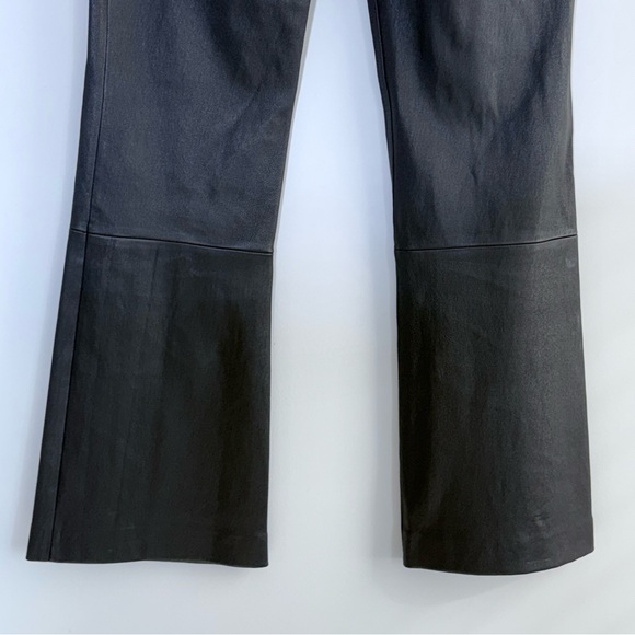 Theory 5 Pocket Flare Pant Jeans in Leather Black Size 0 Ankle Crop Quiet Luxury - Picture 11 of 16